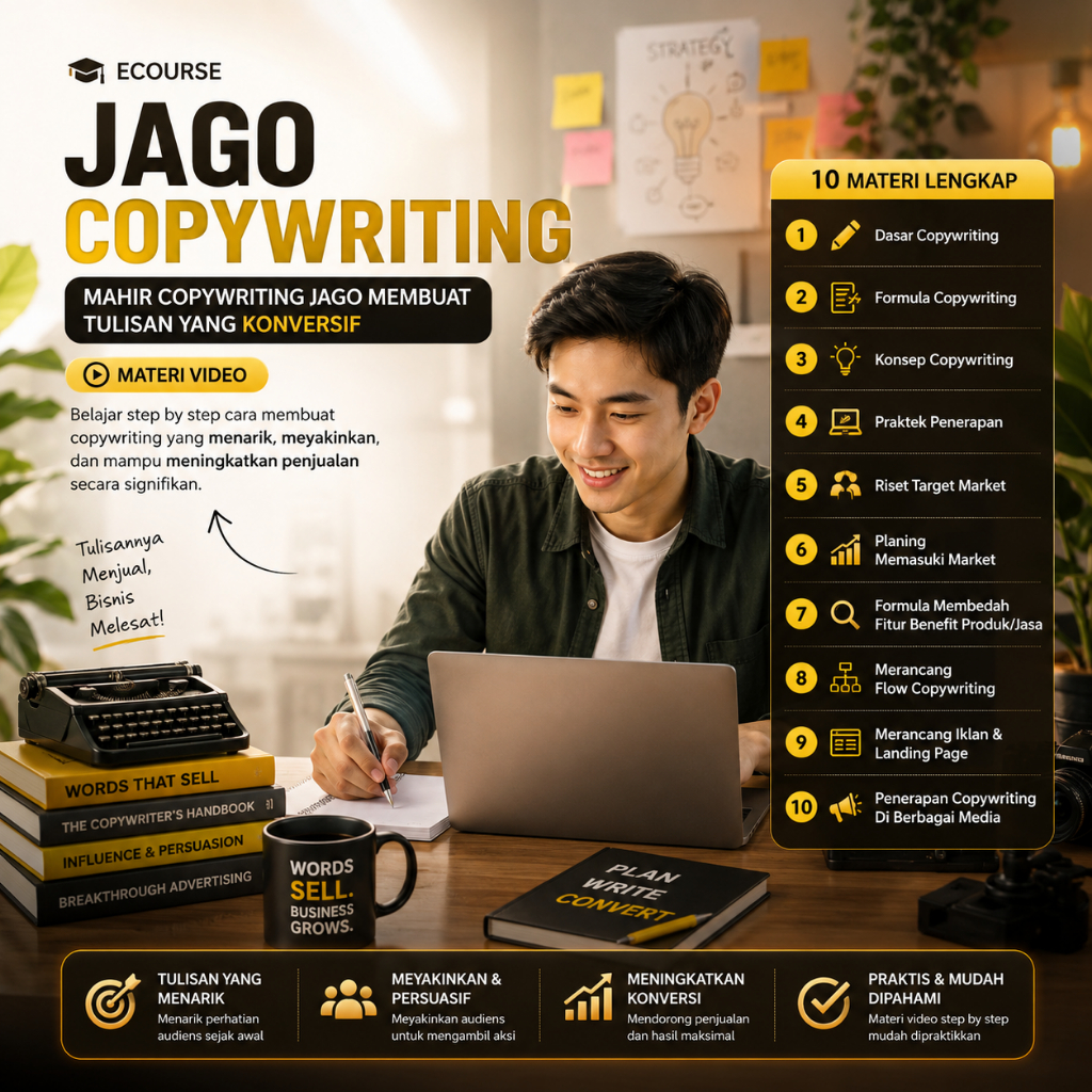 JAGO COPYWRITING - Ecourse Mahir Copywriting Jago Membuat Tulisan Yang Konversif - Materi Video