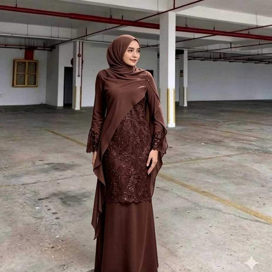 Cintia gamis brukat duyung kondangan mewah elegan terbaru busui