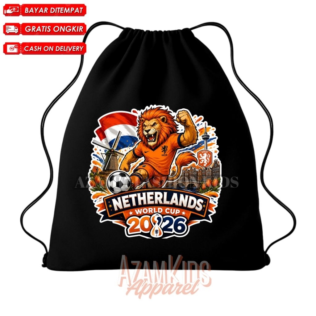 Tas Serut String Bag Anak Timnas Belanda Free Nama / Tas Serut Ransel Anak Belanda Piala Dunia 2026