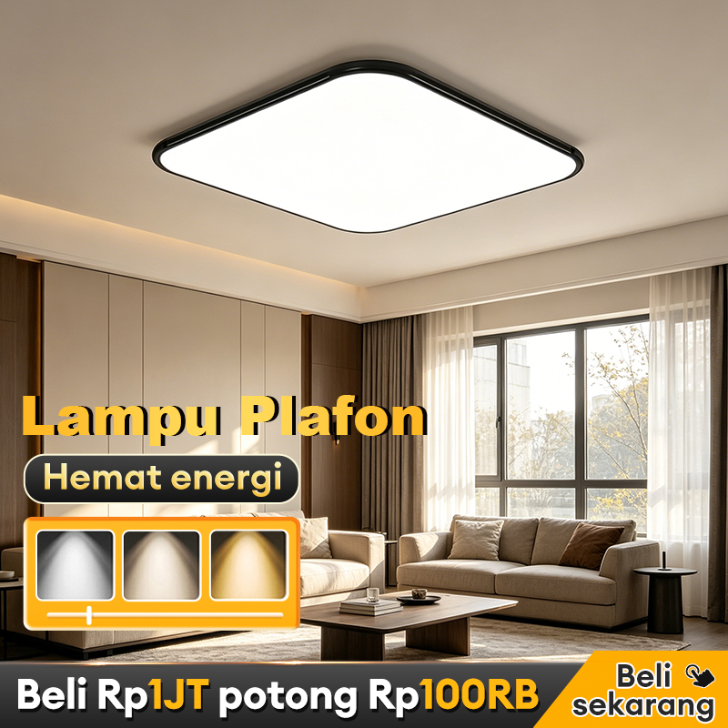 Garansi 10 tahun Lampu Plafon Minimalis lampu led Jarak Jauh Cerdas 3 penyesuaian cahaya warna