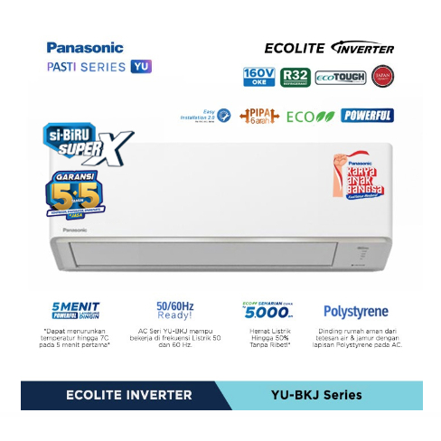 Panasonic AC Ecolite Inverter YU Series 1/2 PK - CS/CU-YU5BKJ