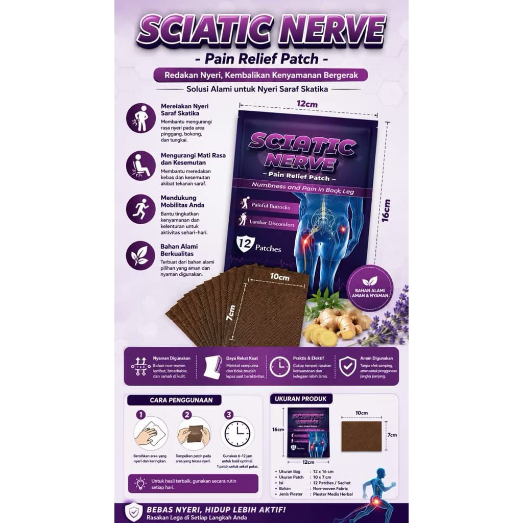 Koyo Saraf Pinggang Koyo Sciatic Nerve Sakit Panggul