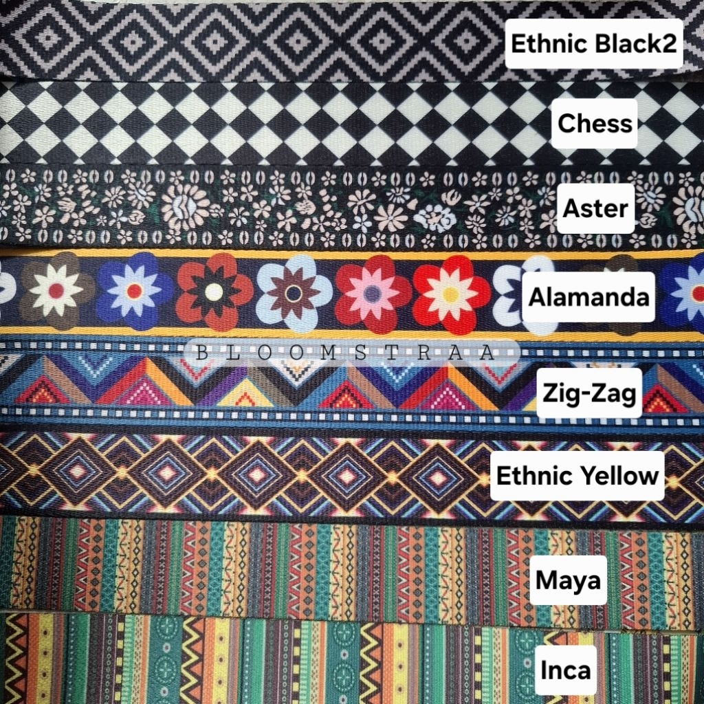 Bag Strap Pendek Webbing Motif Tali Tas Pendek Webbing Polyester Motif Poly