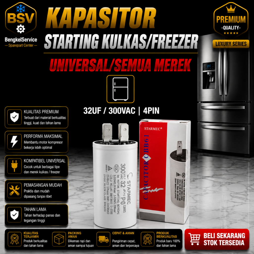 KAPASITOR STARTING KULKAS CAPACITOR CAPASITOR KULKAS