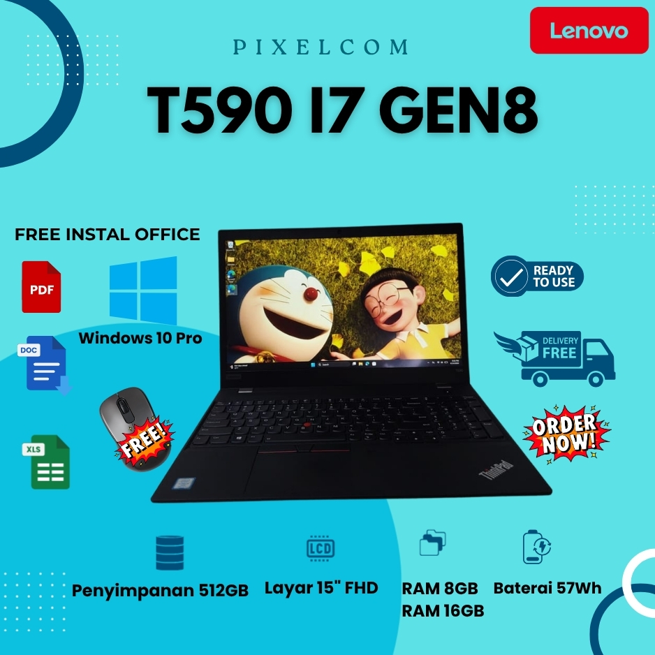 Lenovo Thinkpad T590 i7 Gen8 Touchscreen 16GB 512GB 15,6Inch Numpad
