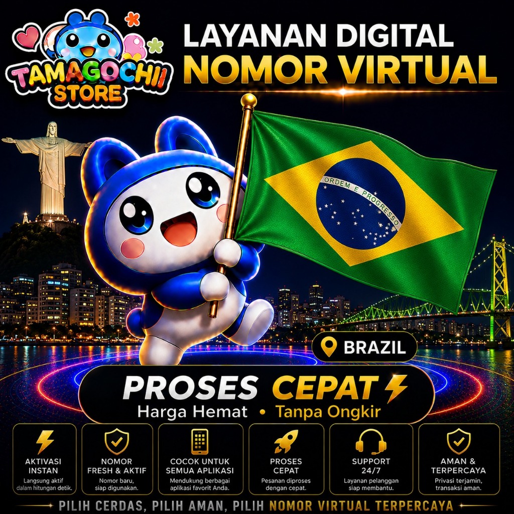 Nomor Virtual Luar Negeri Premium Brazil