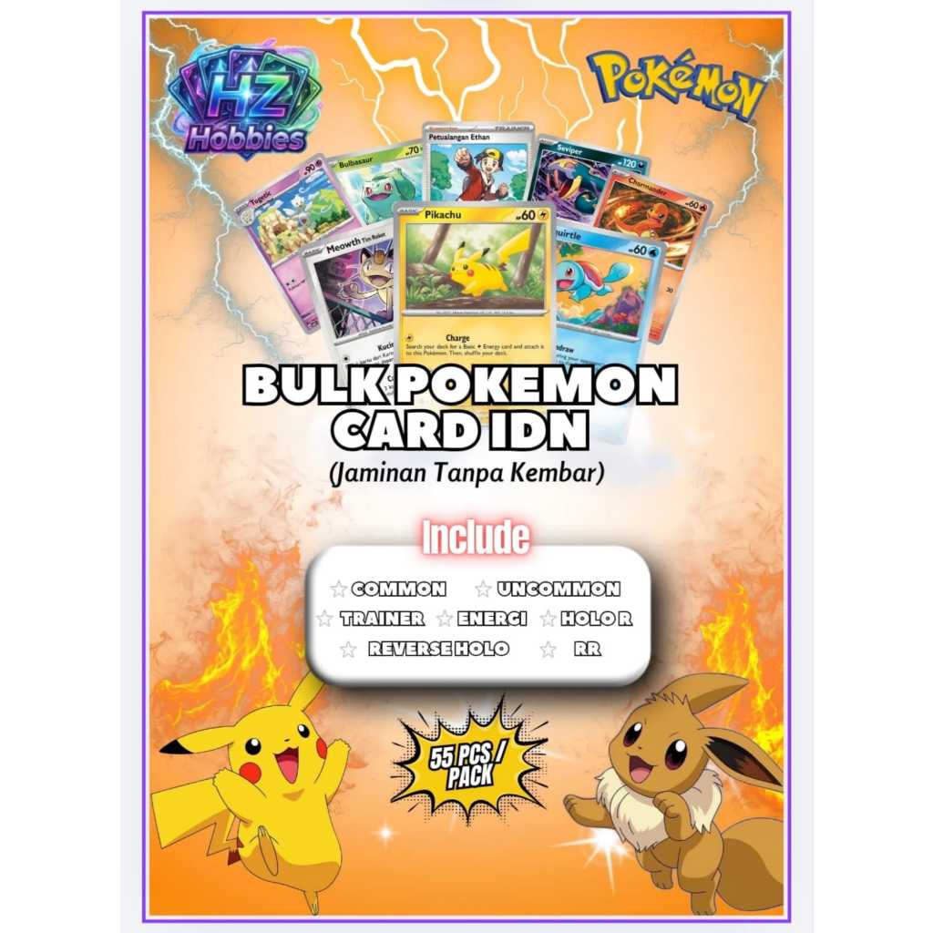 [Jaminan Hits] Kartu Bulk Pokemon TCG Indo | Kartu Pokemon Bulk | Bulk Misteri Pack