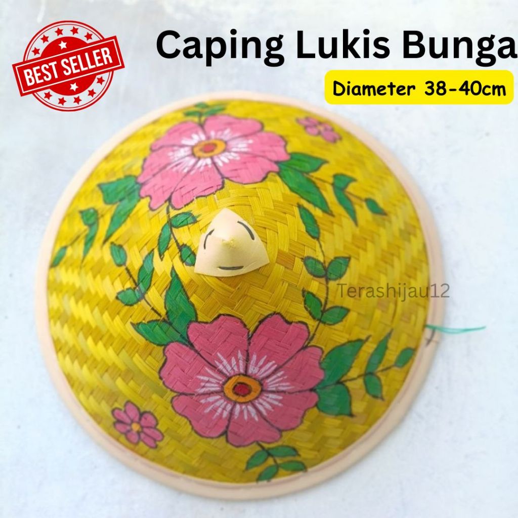 Topi caping lukis unik / Caping Lukis motof bunga