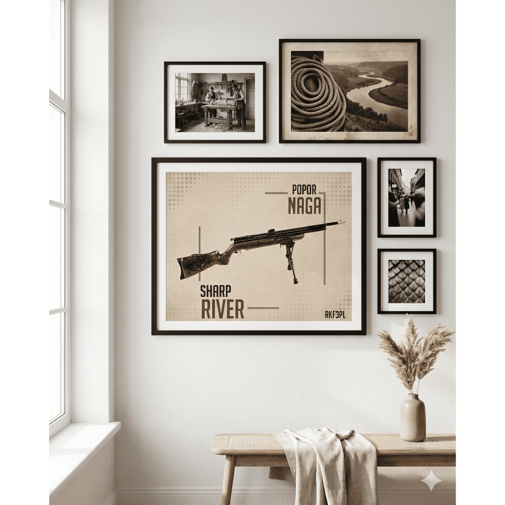Hiasan Dinding, Pigura, Wall Aesthetic, Minimalist, Sharp River Naga