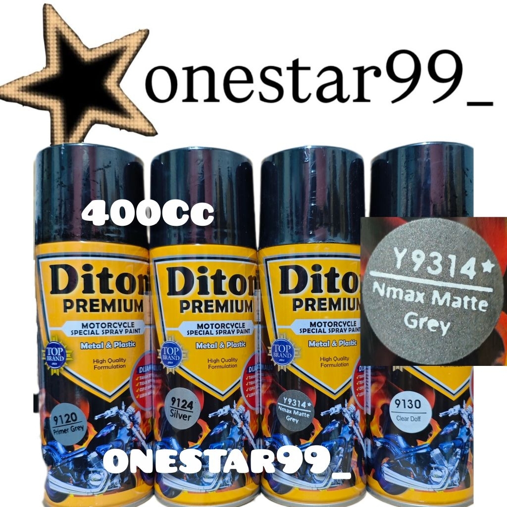 Pilok Pilox Pylox Cat Diton Premium Paket 4 Kaleng Nmax Matte Grey Y 9314 Abu Metalik Doff Silver 91