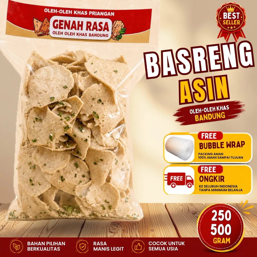 Basreng Original Asin Daun Jeruk 250 g & 500 g