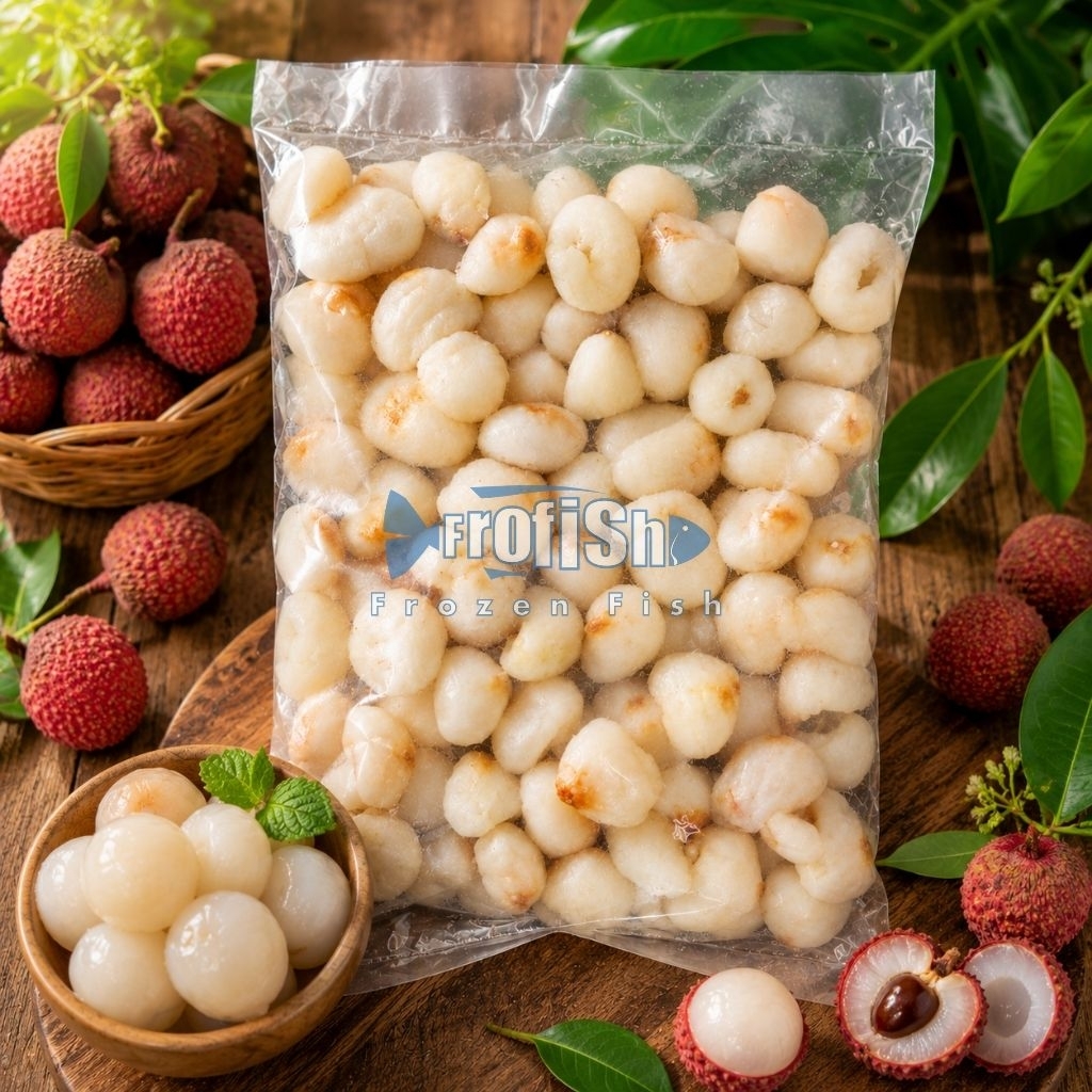 Buah KK Lychee 1Kg Frozen - Frozen Fruit Lychee