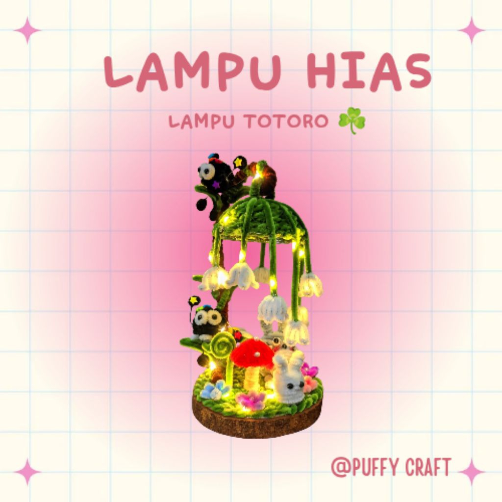 Lampu kawat bulu | Lampu totoro | ghibli