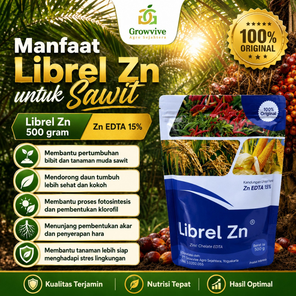 Pupuk Mikro Librel Zn 500 gram untuk Pohon Sawit