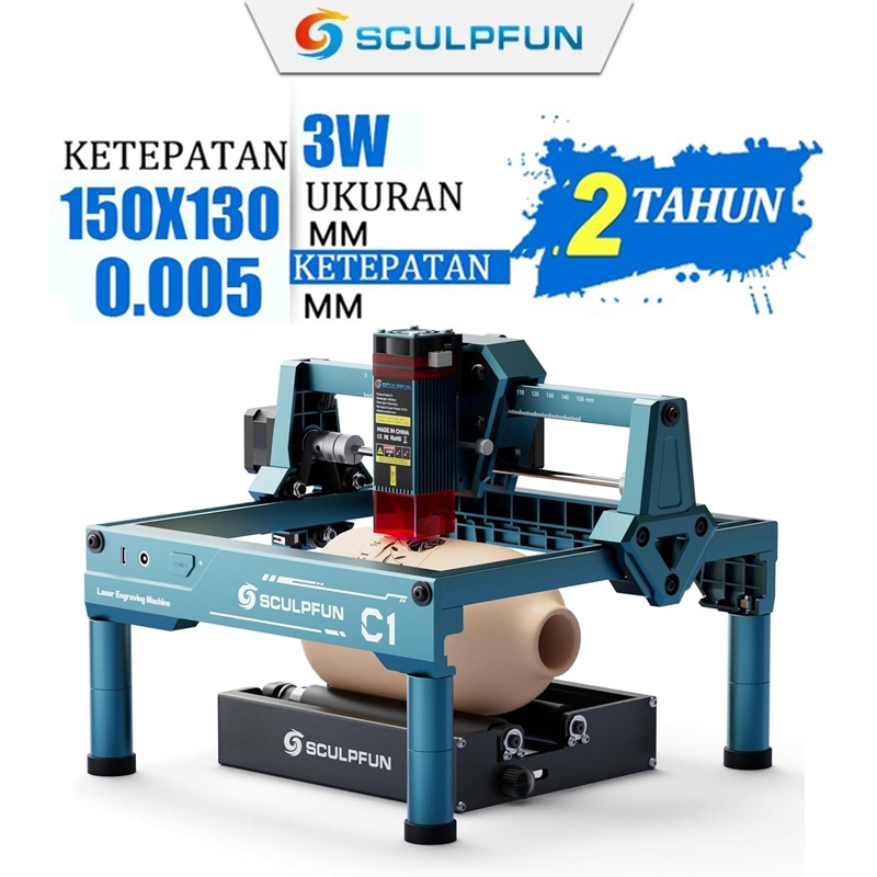 SCULPFUN C1 3W Mesin Ukir Laser Kecil Portabel Mesin Ukir Logam/Akrilik/Kayu/Huruf Laser Engraver un
