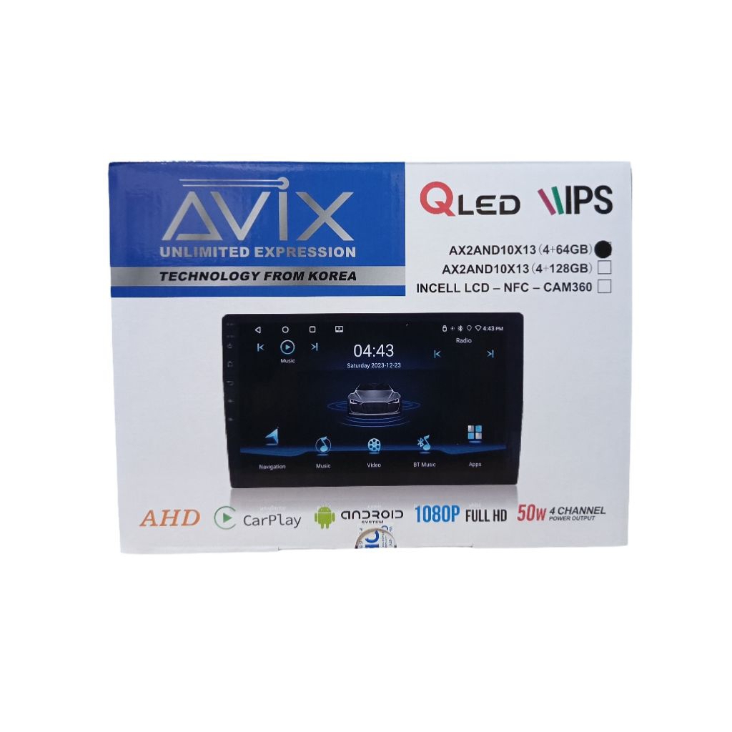 Head unit Android Avix 9 inch AX2AND10X13 Ram 4/64 GB IPS QLED ANDROID 9 INCH