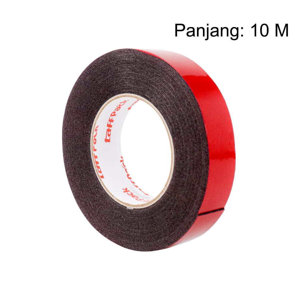 Double Tape Foam Merah Panjang 10M Lakban Double Tape Busa