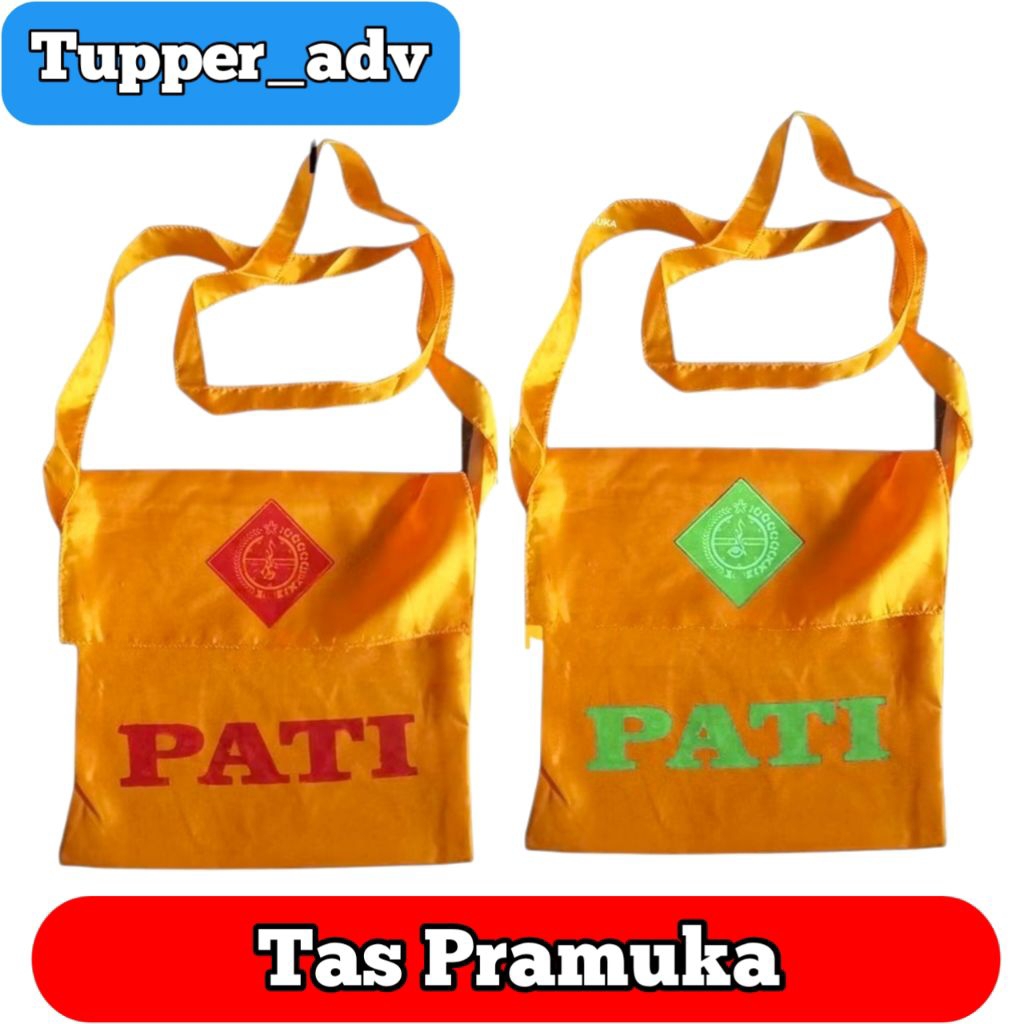 Tas Sandang Pramuka PATI Sablon Hijau Merah / Tas Selempang Pramuka Pati / Tas Slempang PATI Pramuka