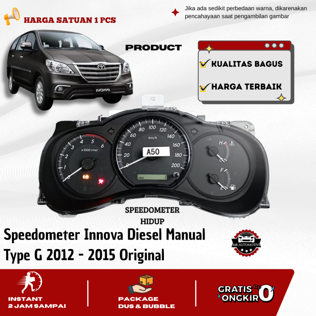 Speedometer Innova Diesel Manual Type G 2012 - 2015 Original