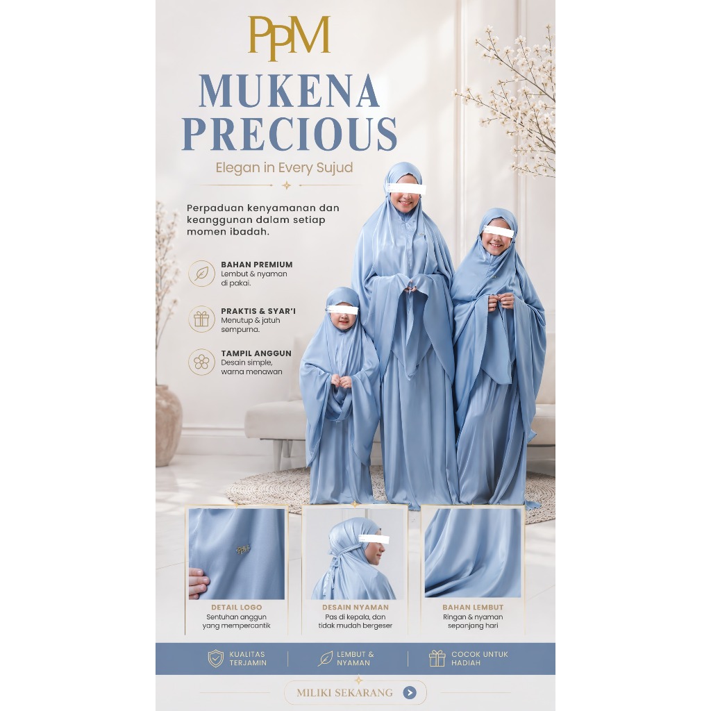 MUKENA PRECIOUS SERIES (ADULT / TEEN / CHILD PRAYER SET) - PPM