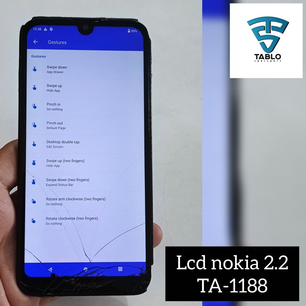 Lcd touchscreen frame nokia 2.2 TA-1188 retak tompel eror