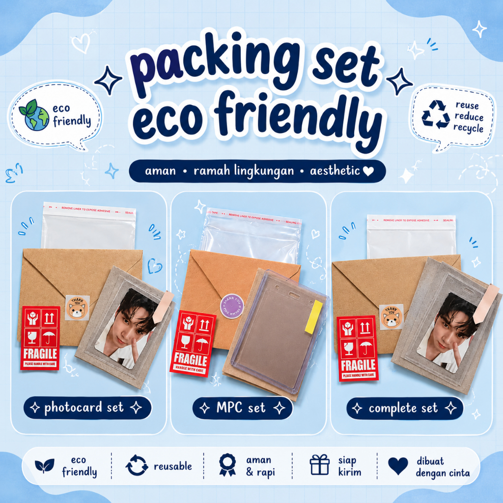 Bahan Packing Photocard/MPC Set Eco Friendly [BACA DESKRIPSI]
