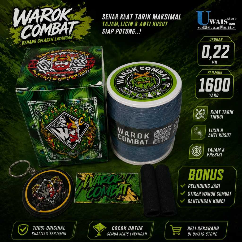 Gelasan Layangan Warok Combat Matot 0,22 dengan Tekstur Kasar Garang Layang layang Seot Sukhoi Main 