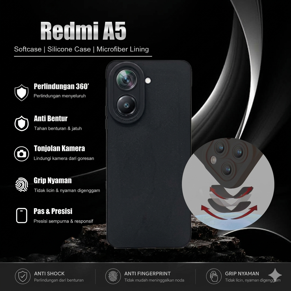 [SC] Softcase Redmi A5 | Case Redmi A5 | Silikon Polos Redmi A5 | Casing Murah Redmi A5 | Camera Pro