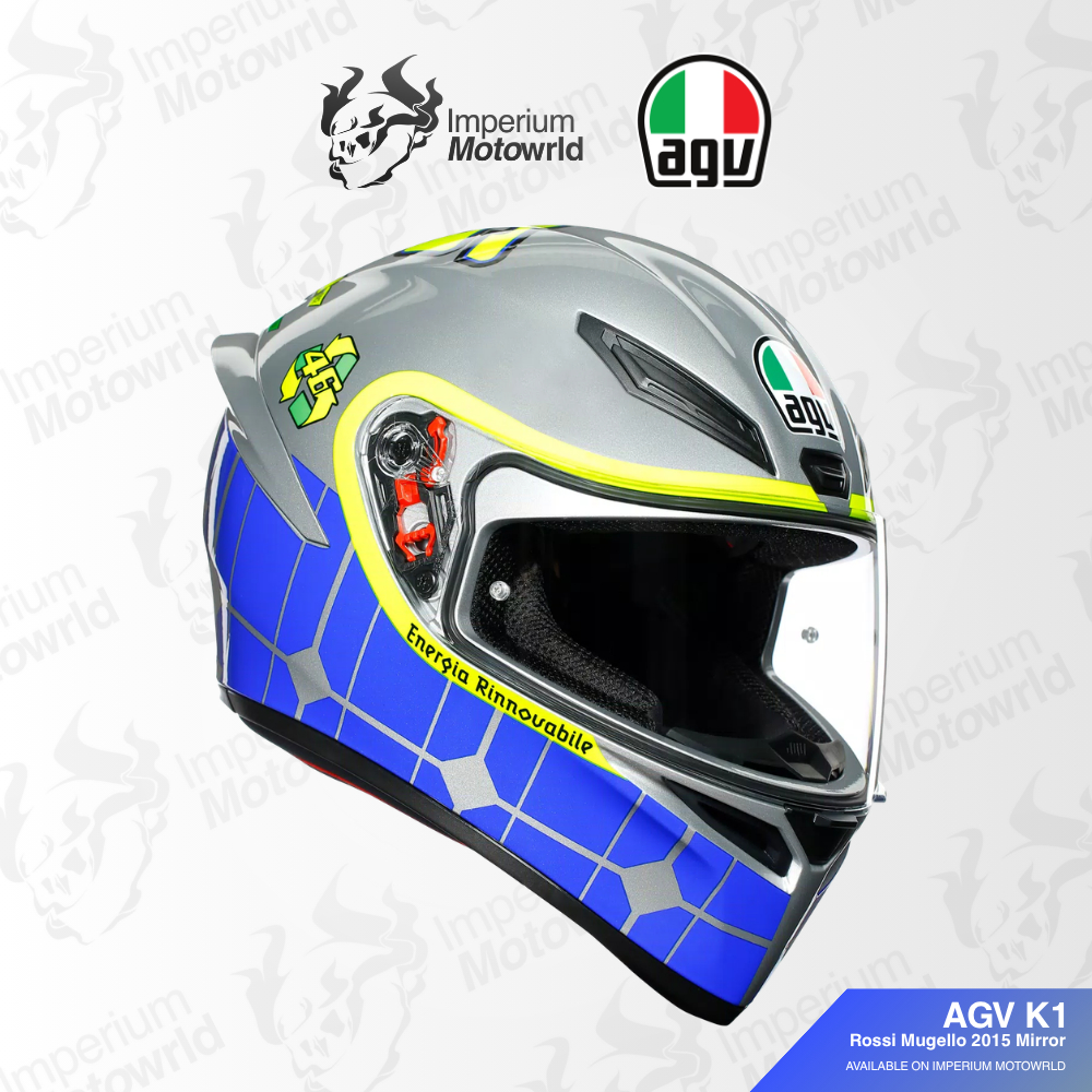Helm AGV K1 Rossi Mugello 2015 Mirror | Helmet Full Face Original | Imperium Motoworld