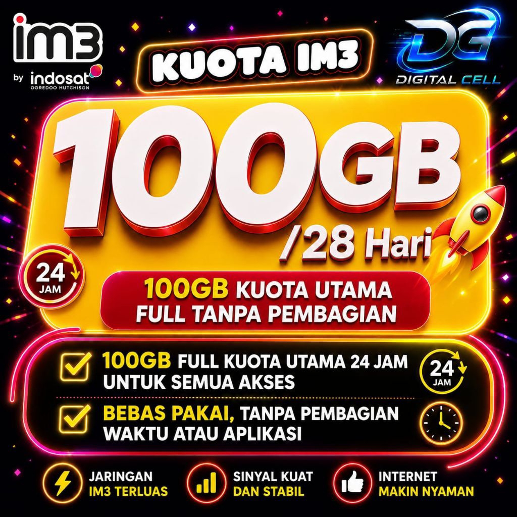 Paket Data IM3 Indosat Murah 100GB 150GB 200GB 300GB