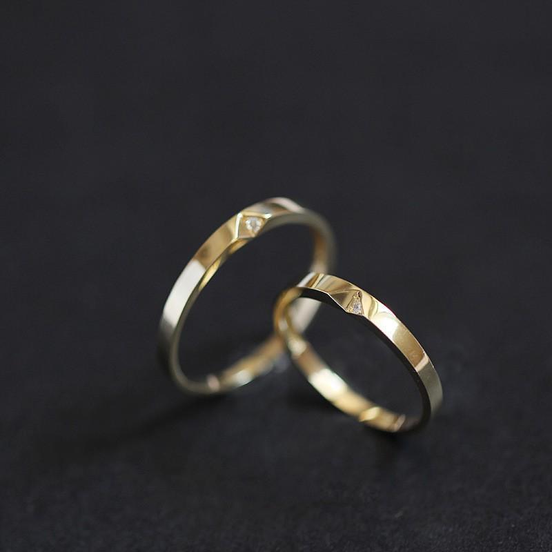 [1pc] Cincin Couple / Lamaran / Tunangan Simple Mewah Gold C0004