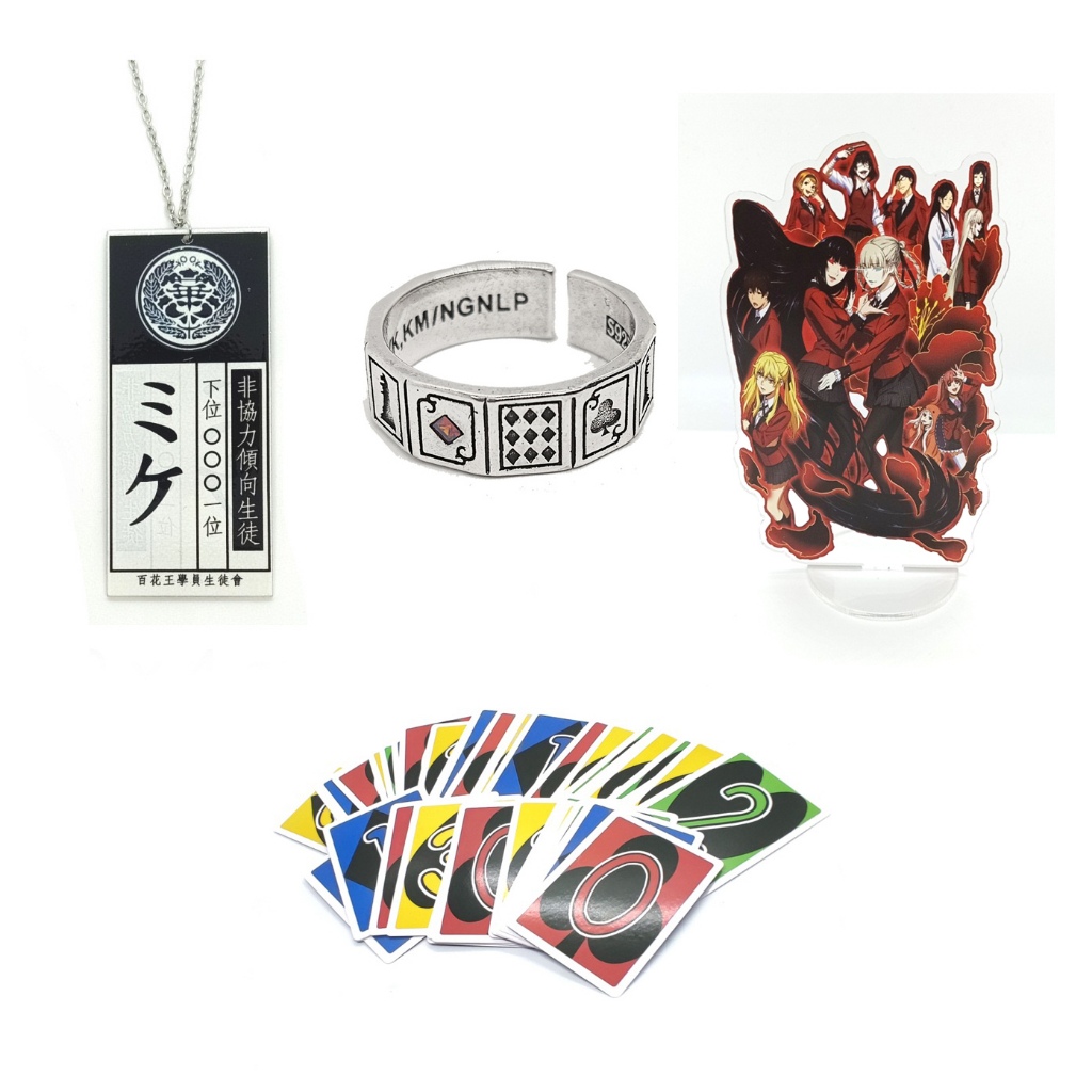 Kalung standee akrilik cincin kartu kakegurui jabami yumeko