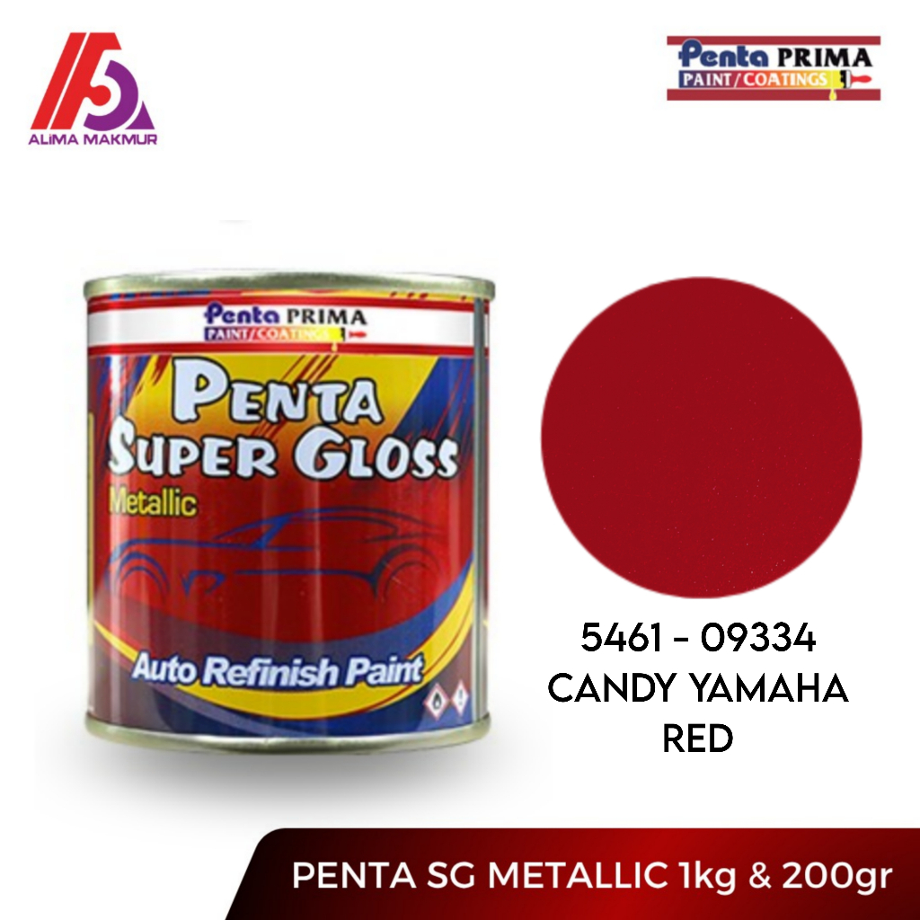 Penta Super Gloss 09334 Candy Yamaha Red 1kg dan 200gram / Penta Candy Yamaha Red / Cat Duco Merah C
