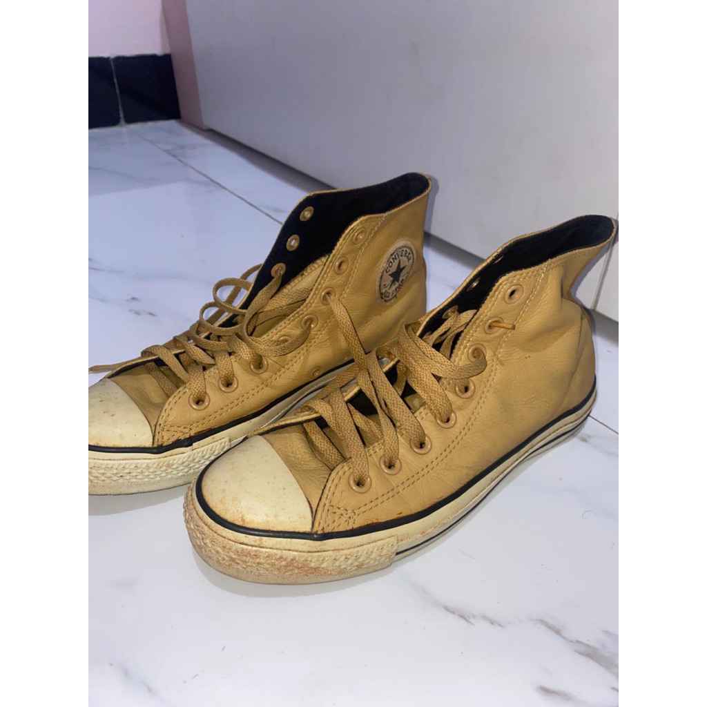 sepatu converse kulit coklat original