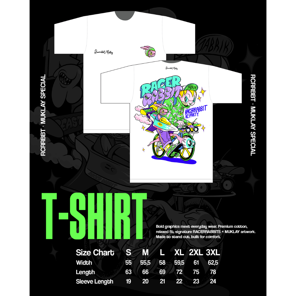 RACERRABBITS x MUKLAY SPECIAL - Oversize Fit - T-Shirt