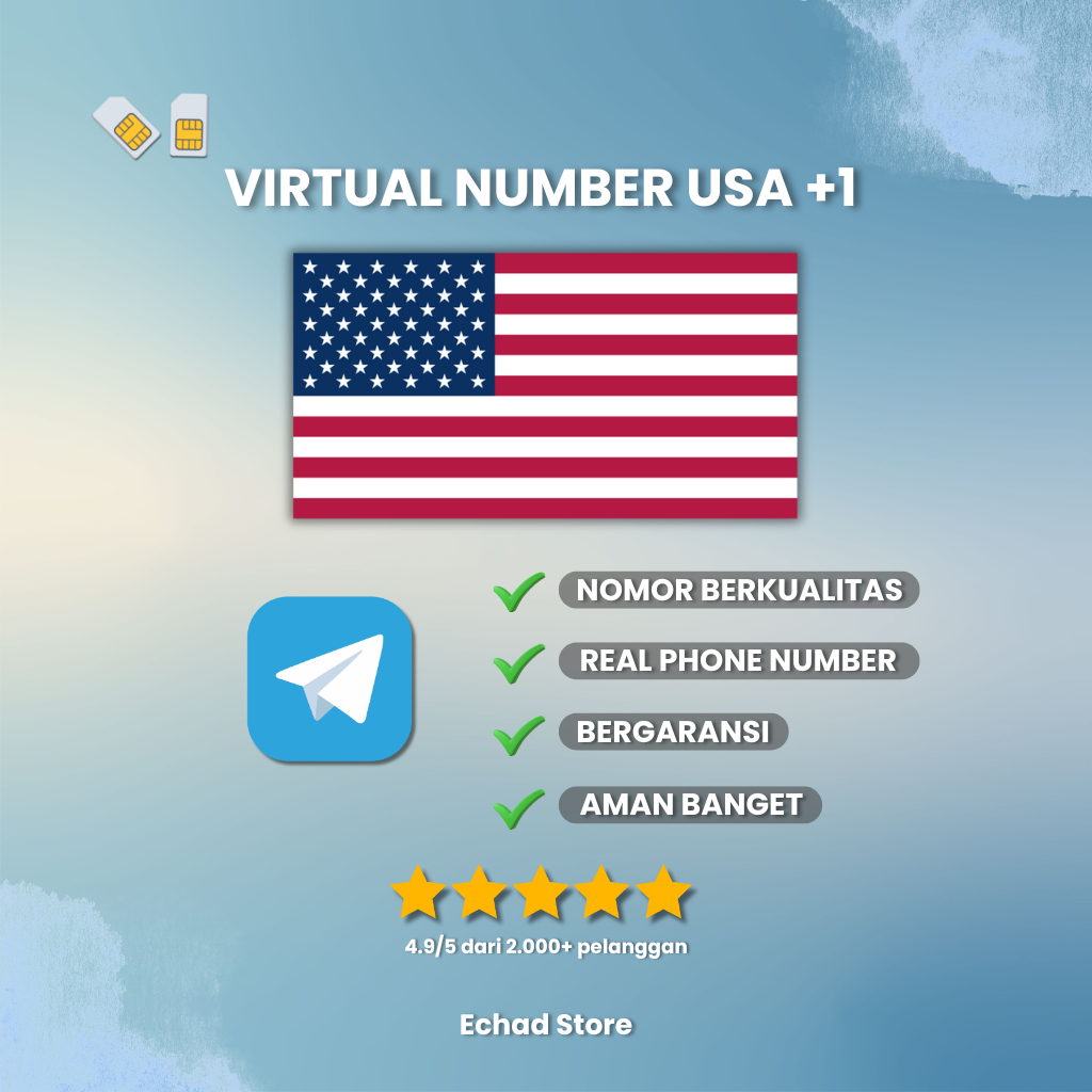 BELI 1 GRATIS 1 Nomor Luar Amerika Serikat Telegram Fresh Proses Cepat