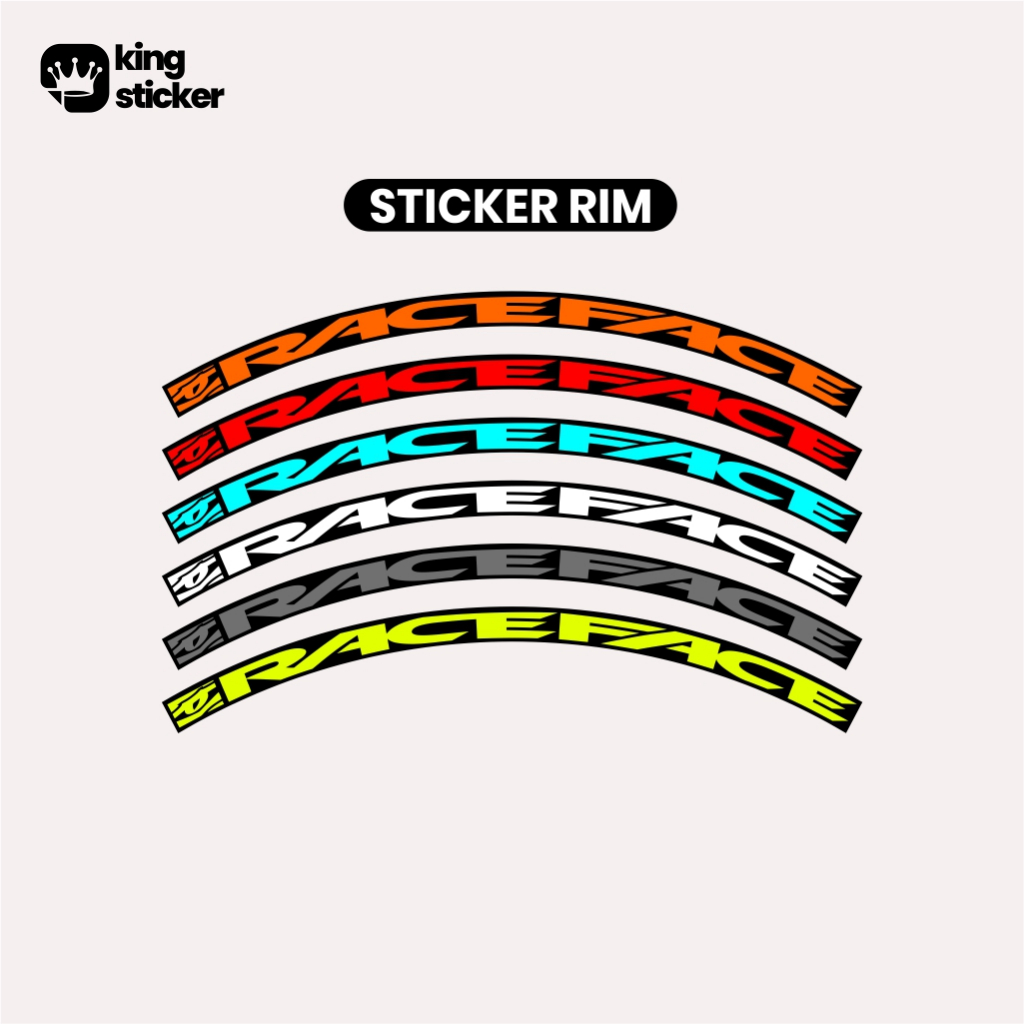 Sticker RACEFACE Decal Velg Sepeda RIM MTB Road Bike Keren Racing Style