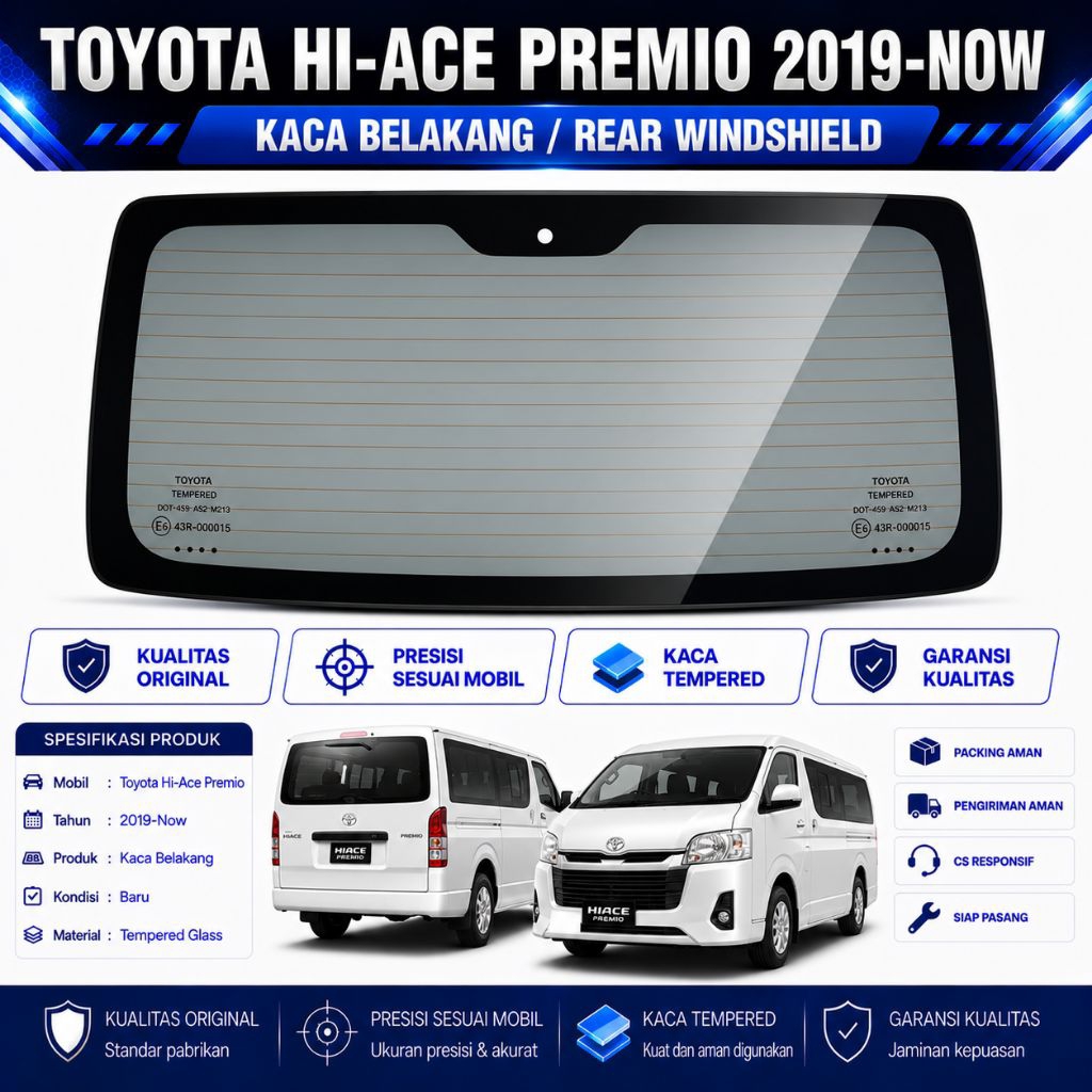 KACA BELAKANG TOYOTA HI-ACE PREMIO 2019-NOW