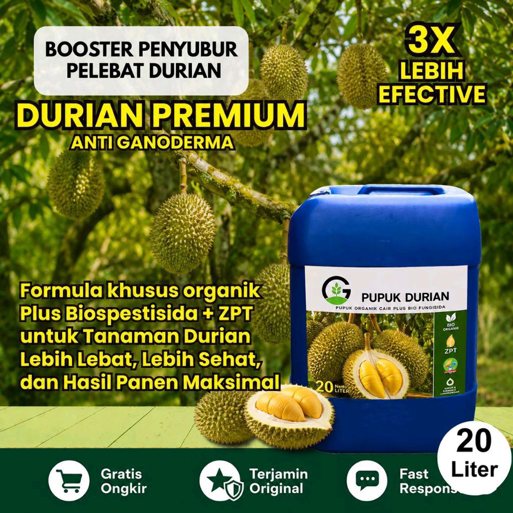20 Liter Pupuk Organik Cair Durian Cepat Berbuah Lebat Tidak Rontok Bunga Booster Durian Montong