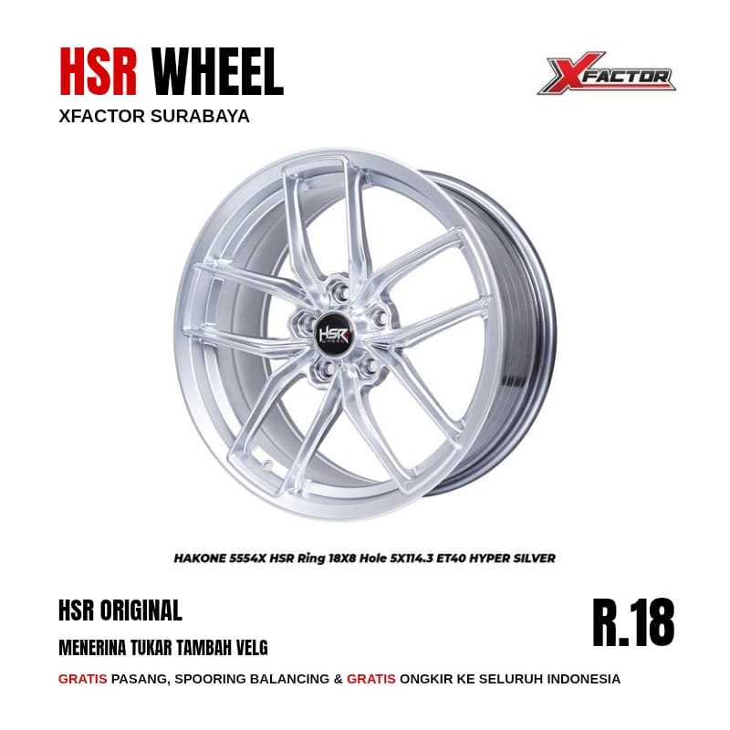 VELG MOBIL R18 HSR HAKONE 5554X HSR R18X8 5X114,3 ET40 HS 4 PCS VELG