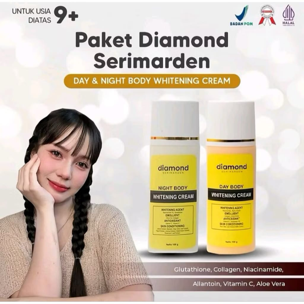 SEPAKET DAY DAN NIGHT HB DIAMOND SERIMARDEN LOTION WHITENING