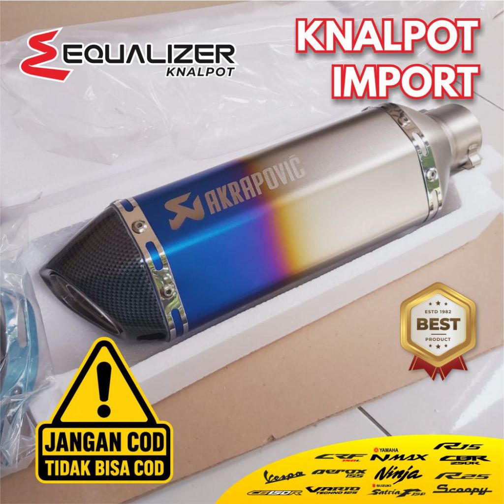Knalpot Import Taiwan Knalpot Impor Taiwan Knalpot Taiwan Racing Akrapovic Hexa Blue - Silencer Only