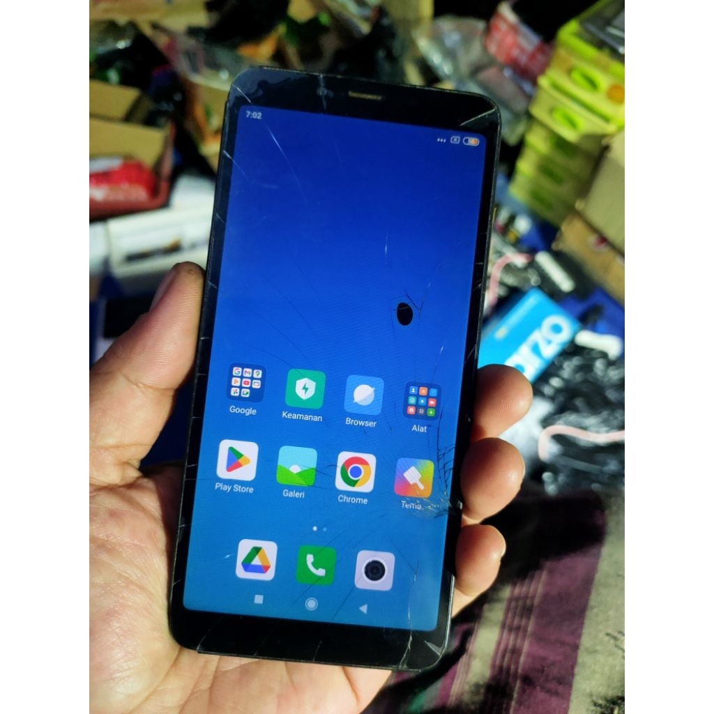 lcd xiomi 6a ori copotan retak sentuh normal kumplit sama batrai tanpa mesin doang