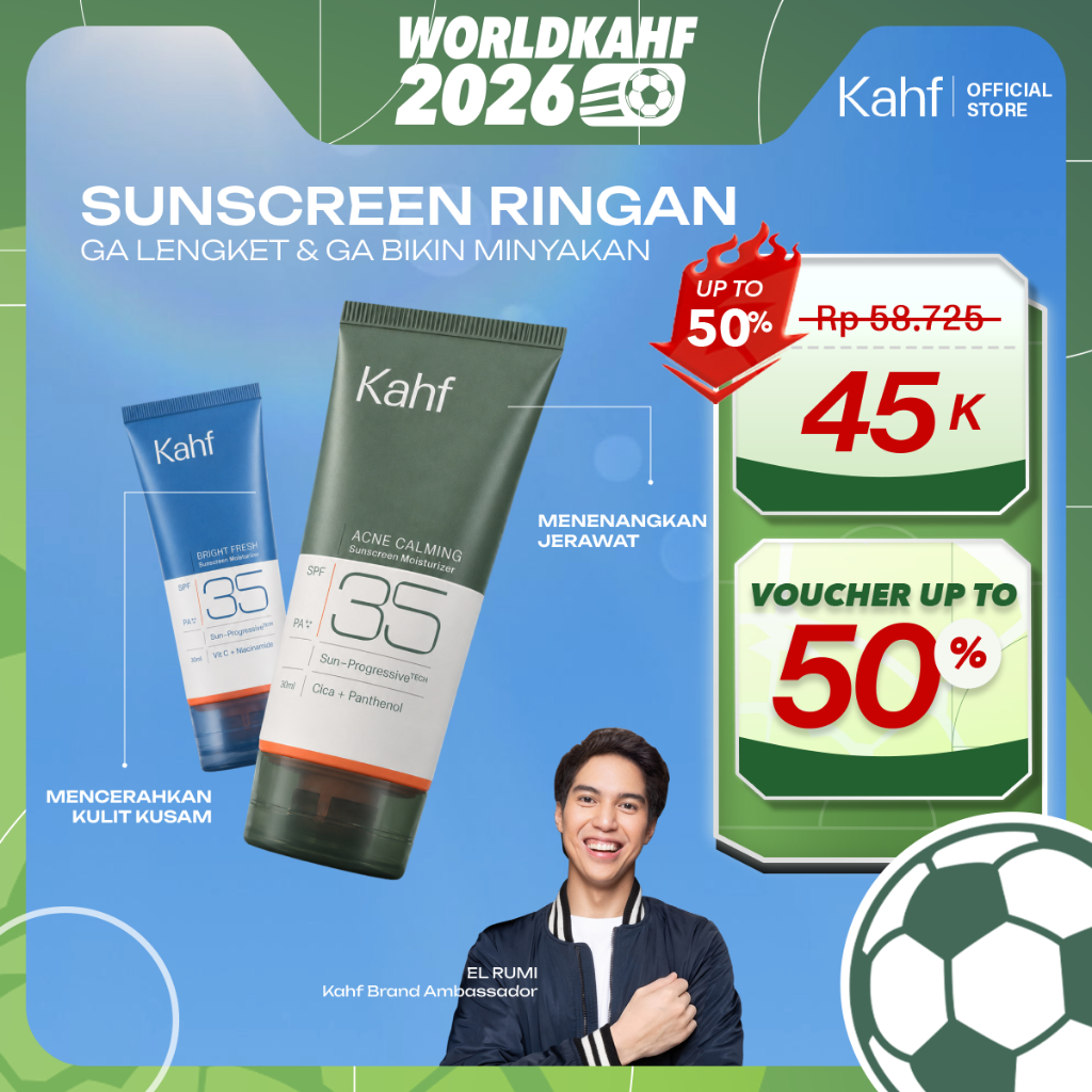 NEW ARRIVAL Kahf Sunscreen All Series Bright Fresh & Acne Calming Sunscreen Serum SPF 50 PA++++ 40ml