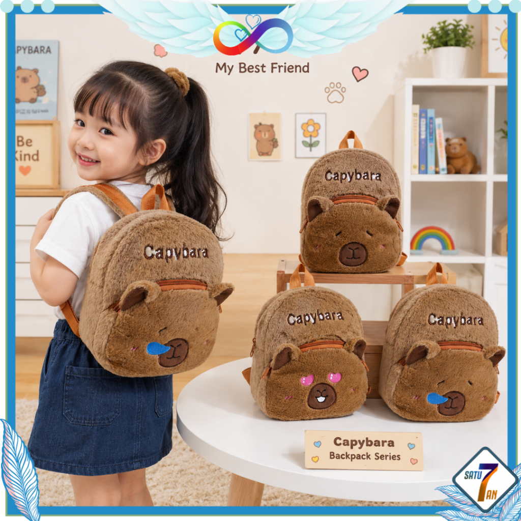 Tas Ransel Anak Sekolah Karakter Capybara Backpack Anak Tk Paud Satu7an T333