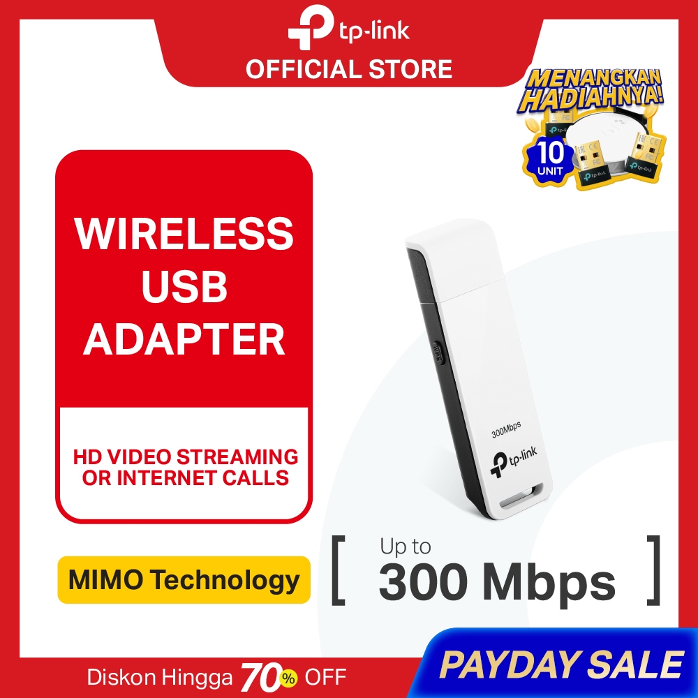 TP-Link TL-WN821N | 300Mbps Wireless N Adapter | WiFi Receiver | Dongle | WPS | PC Laptop Desktop
