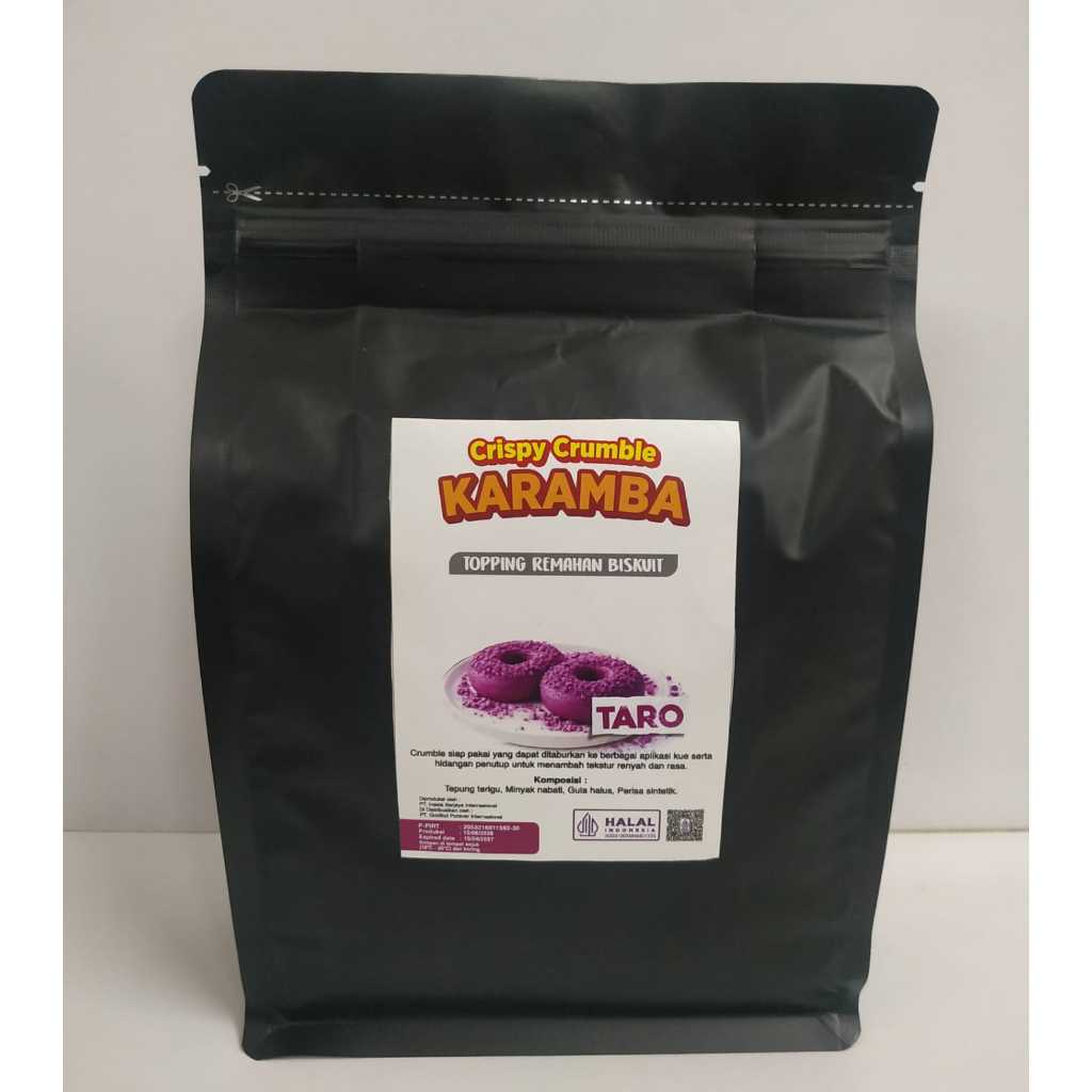GOLDFOOD Crispy Crumble Karamba TARO 1 Kg Topping Remahan Biskuit varian TARO 1 kg