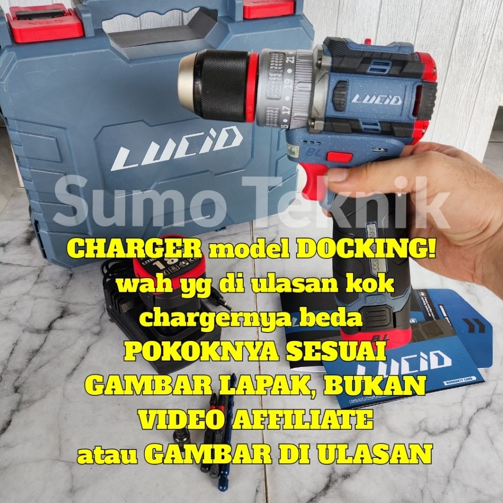 Lucid Lx50 Cordless Drill 13mm Lucid LX-50 Bor baterai 13mm 18volt 2 baterai