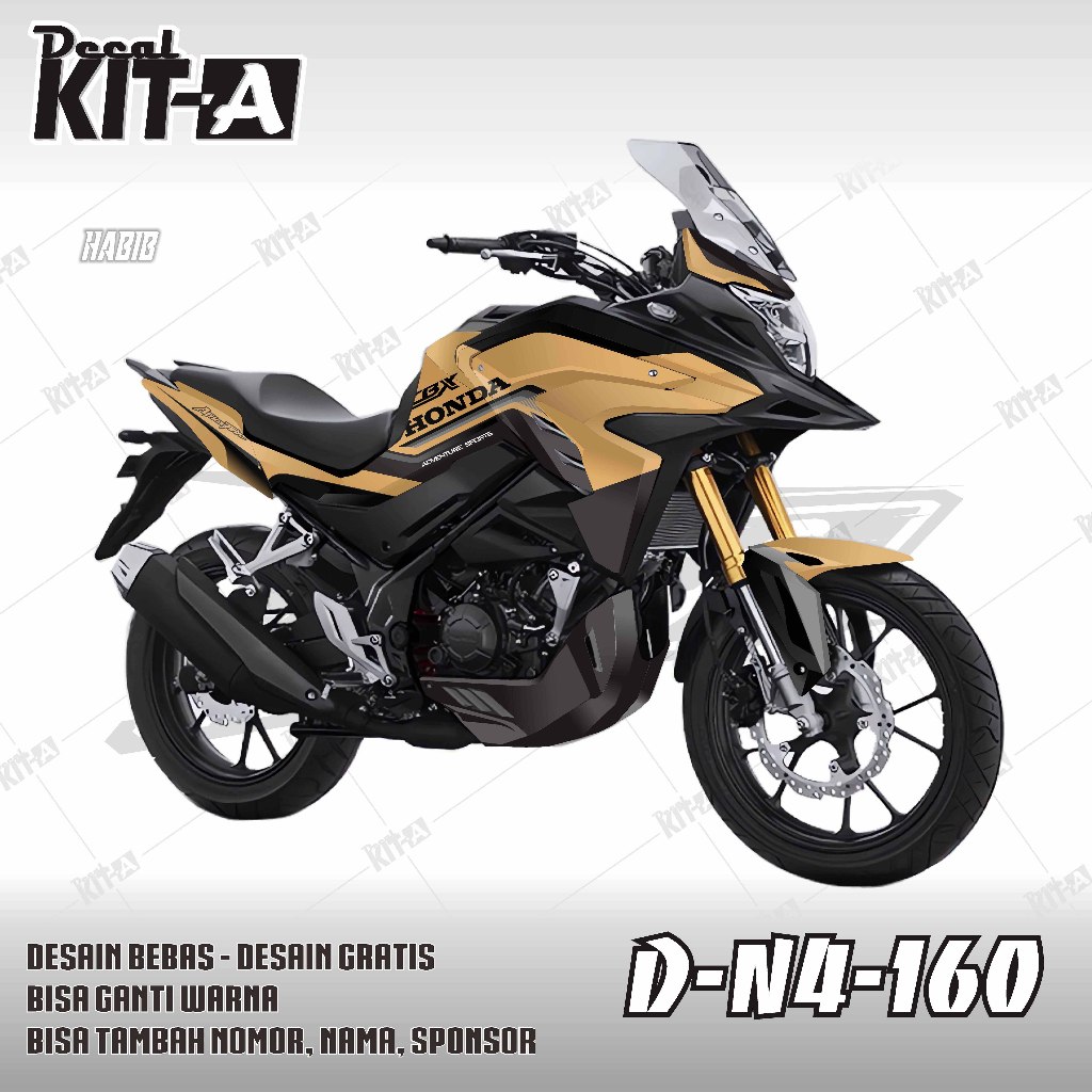 Decal Honda Cb 150X Stiker CB150x Hitam Gold Batik D-N4-160