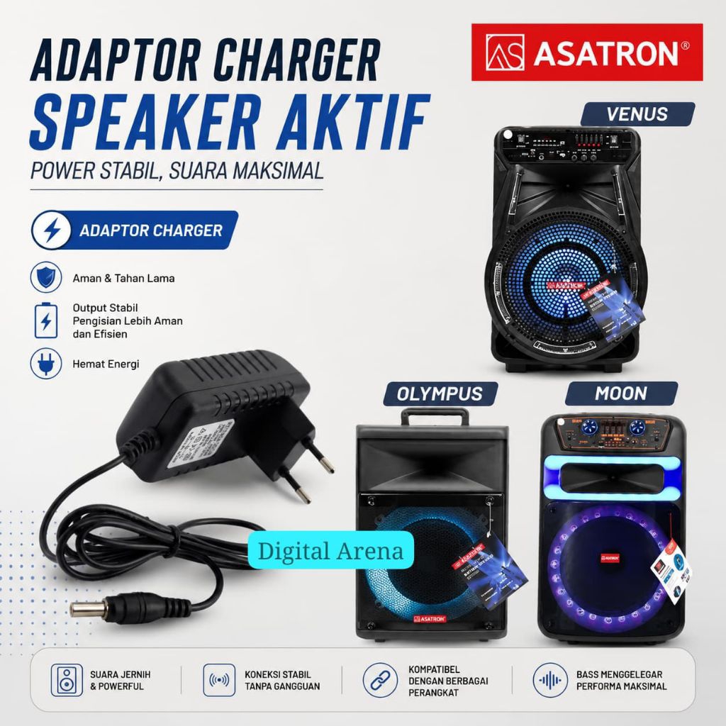 Adaptor charger asatron 12 inch Seri OLYMPUS, MOON, VENUS